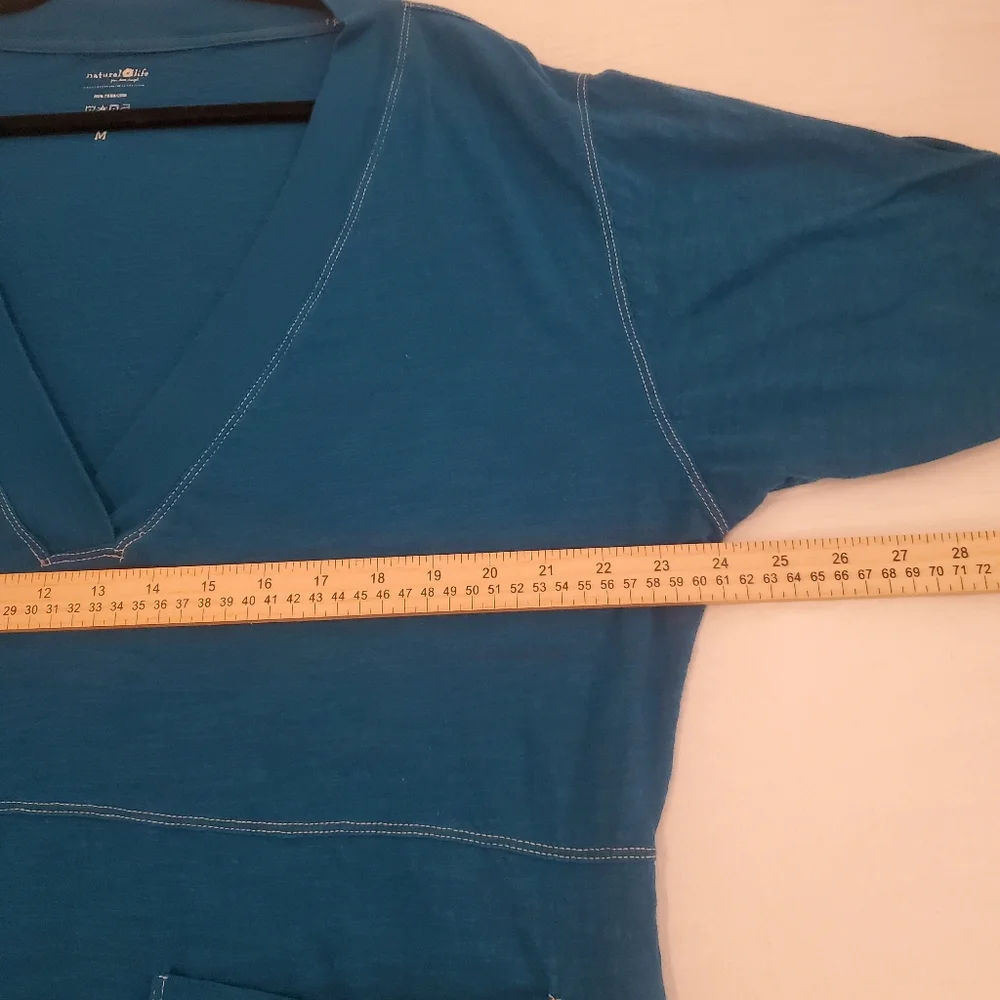 NATURAL LIFE Charlie Blue Oversized Vneck Short Sleeve Loungewear Pj's Jumper M - Picture 7 of 10